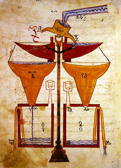 Water Balance, from ''Book of Knowledge of Ingenious Mechanical Devices'' Al-Djazari à École islamique