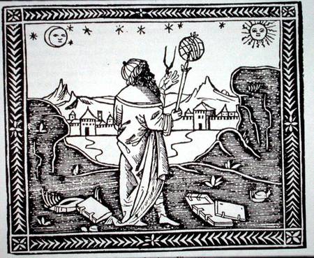 The Astrologer Albumasar (787-885) copy of an illustration from his 'Introductorium in Astronomiam', à École picturale italienne