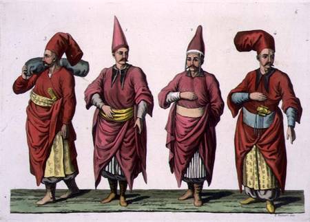 Baltadji, Kizlar-Aga etc., plate 6 from Part III, Volume I of 'The History of the Nations', engraved à École picturale italienne