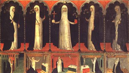 St. Catherine and four Dominican Saints à École picturale italienne