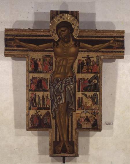 Crucifixion with Stories of the Passion, School of Lucca à École picturale italienne