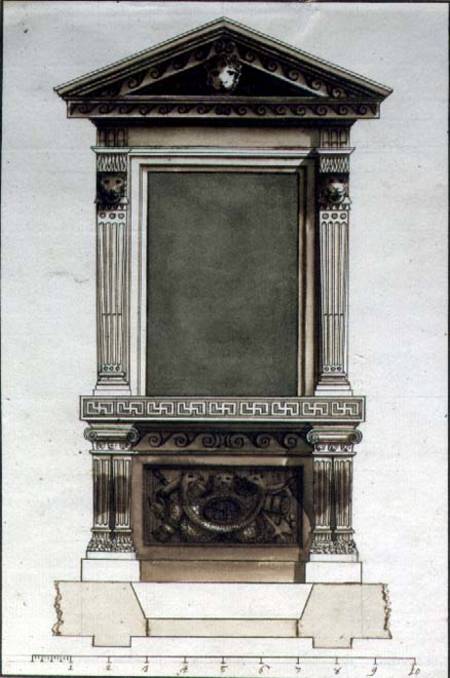Design for a Console Table and Overmirror à École picturale italienne