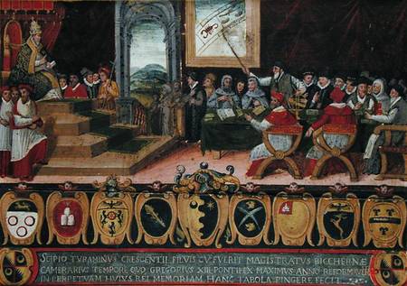 Discussion of the Reform of the Calendar under Pope Gregory XIII (1502-85) replaced by the Gregorian à École picturale italienne