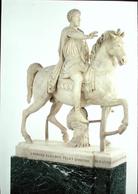 Equestrian statue of Marcus Aurelius (AD 121-180) à École picturale italienne