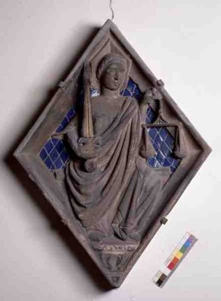 Justice, relief tile from the Campanile à École picturale italienne
