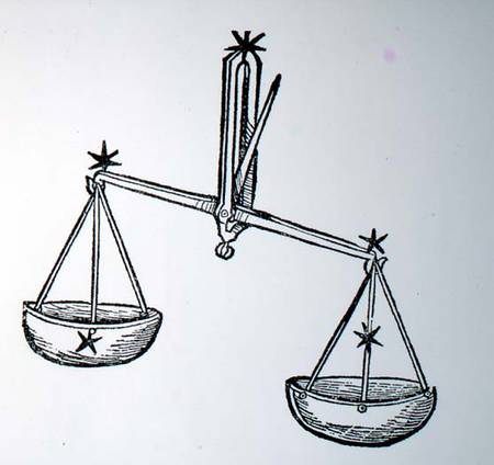 Libra (the Scales) an illustration from the 'Poeticon Astronomicon' by C.J. Hyginus, Venice à École picturale italienne