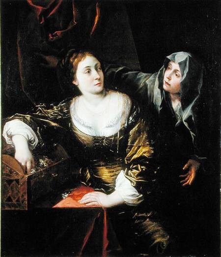 Martha and Mary or, Woman with her Maid à École picturale italienne