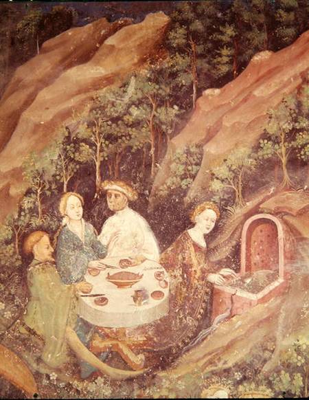 The Month of May, detail of a picnic à École picturale italienne