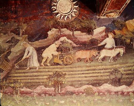 The Month of September, detail of ploughing à École picturale italienne