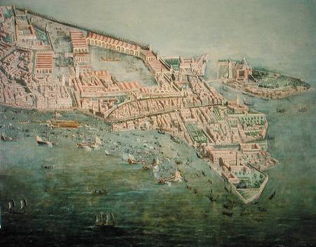 Perspective plan of Venice  (detail of 222923) à École picturale italienne