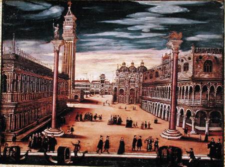 The Piazetta di San Marco, Venice à École picturale italienne