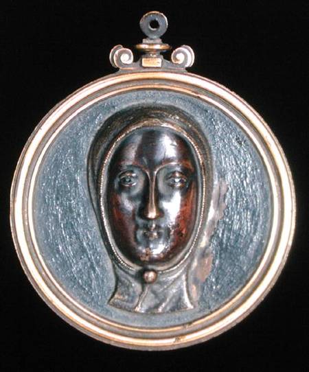 Plaque with the head of a woman à École picturale italienne