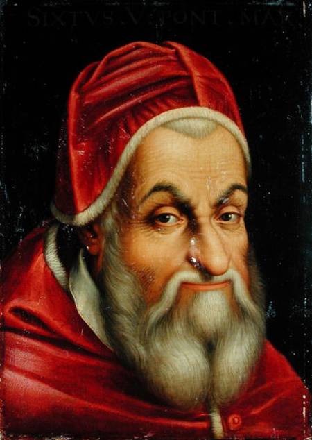 Pope Sixtus V (1520-90) à École picturale italienne