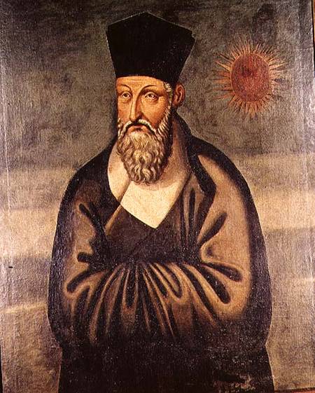 Portrait of Matteo Ricci (1552-1610) Italian missionary, founder of the Jesuit mission in China à École picturale italienne