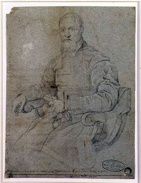 Portrait of Titian (Tiziano Vecellio) (c.1485-1576) Roman School à École picturale italienne