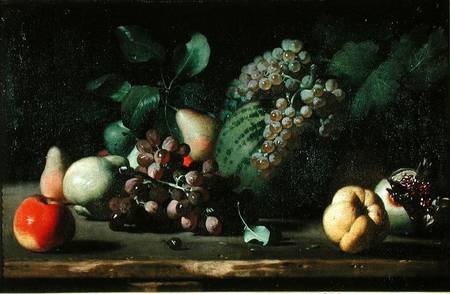 Still Life with Grapes and Pomegranate à École picturale italienne