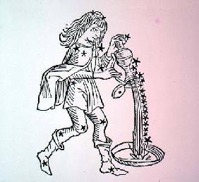 Aquarius (the Water Carrier) an illustration from the 'Poeticon Astronomicon' by C.J. Hyginus, Venic