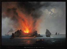 New Volcano Erupting from the Sea around Sicily in 1831