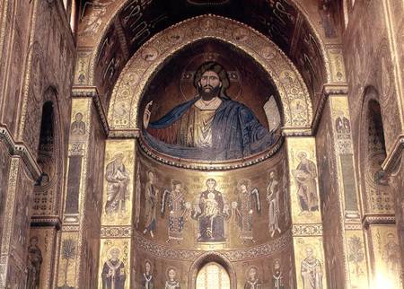(TtoB) Christ Pantocrator; Virgin and Child with Angels and Apostles, from the main apse à École picturale italienne