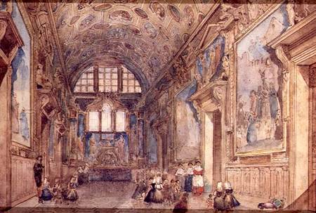 View of an Interior of the Doge's Palace in Venice à École picturale italienne