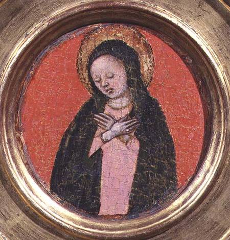 The Virgin Mary, right hand side of a triptych à École picturale italienne
