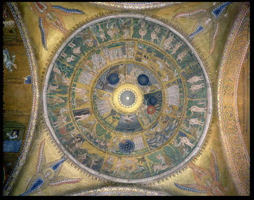 The Creation of the World, from the Genesis Cupola in the atrium (mosaic) à École italienne (13ème siècle)