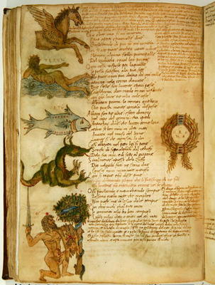 Ms Ital 483 P.4.7 f.159v Constellations, from the 'Dittamondo' by Fazio degli Uberti (vellum) à École italienne (15ème siècle)