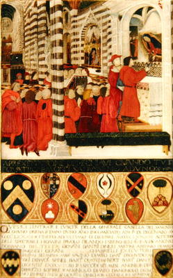 The Keys of Siena Given to the Virgin, 1483 (oil on panel) à École italienne (15ème siècle)