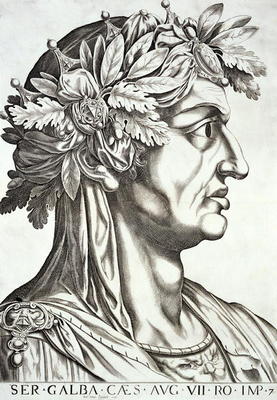 Galba Caesar (3 BC-69 AD), 1596 (engraving) à École italienne (16ème siècle)