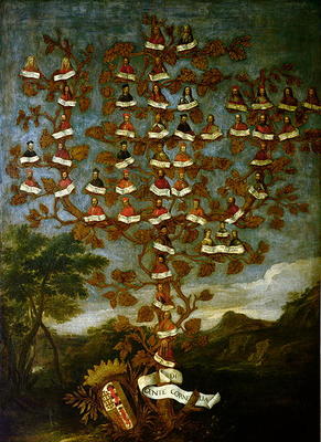 Family Tree of the Cornaro Family à École italienne (18ème siècle)