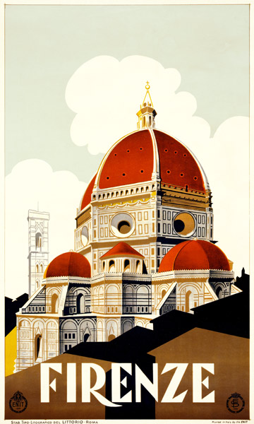 Florence Travel Poster à École italienne (20ème siècle)