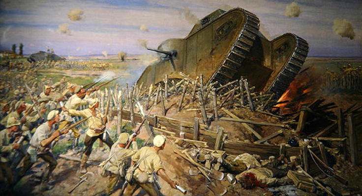 The Capturing of a Tank near Kakhovka, 1927 (oil on canvas) à Ivan Alexeyevich Vladimirov