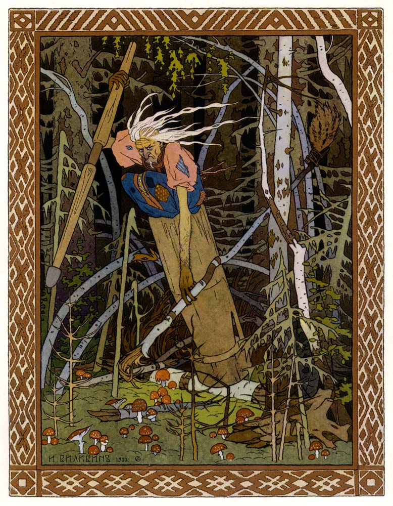 Baba Yaga (Illustration to the book "Vasilisa the Beautiful") à Ivan Jakovlevich Bilibin