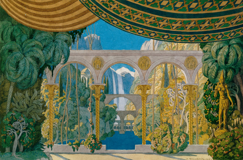 The Gardens of Chernomor. Stage design for the opera Ruslan and Ludmila by M. Glinka à Ivan Jakovlevich Bilibin