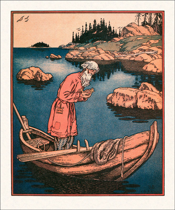 Illustration to the The Tale of the Fisherman and the Fish à Ivan Jakovlevich Bilibin