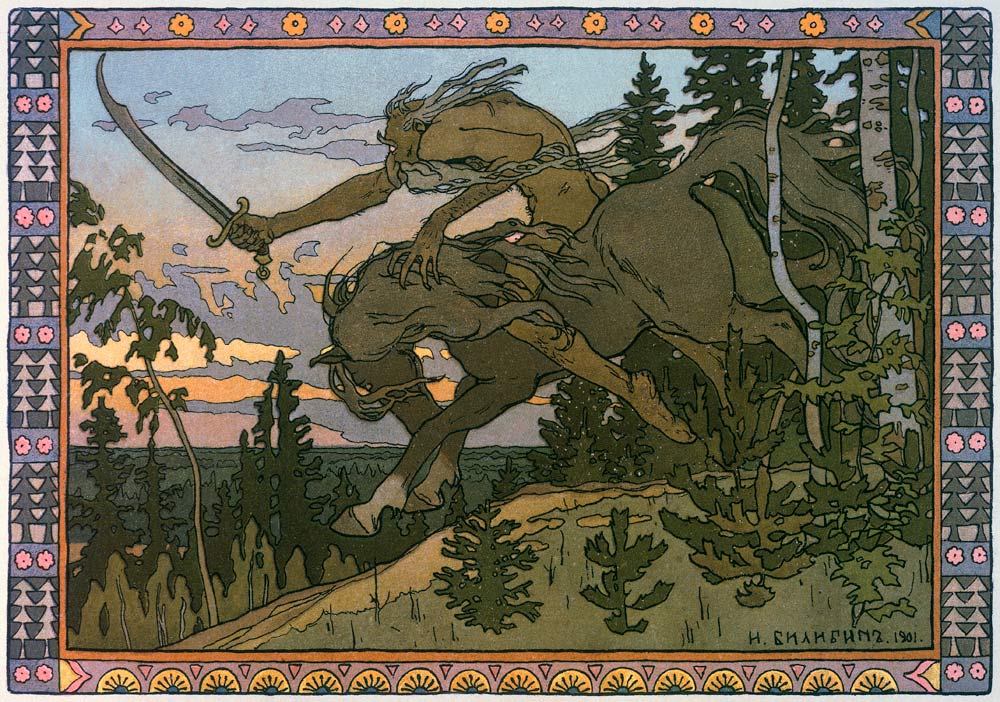 Koschei the Immortal. Illustration for the Fairy tale Marya Morevna à Ivan Jakovlevich Bilibin