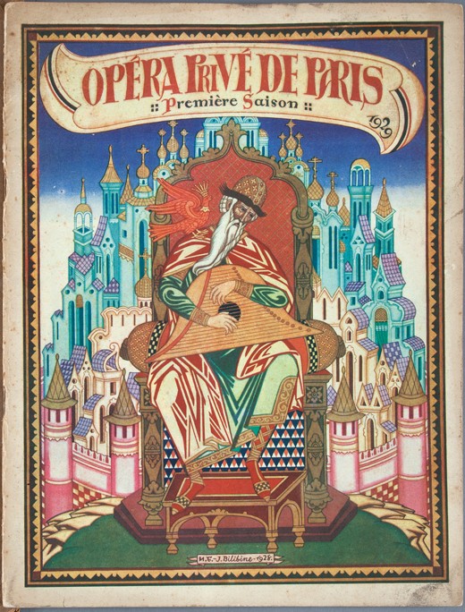Title page of Souvenir program for the opera The Tale of Tsar Saltan by N. Rimsky-Korsakov à Ivan Jakovlevich Bilibin