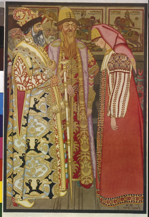 Archer's Wife Before the Tsar and his Retinue à Ivan Jakovlevich Bilibin