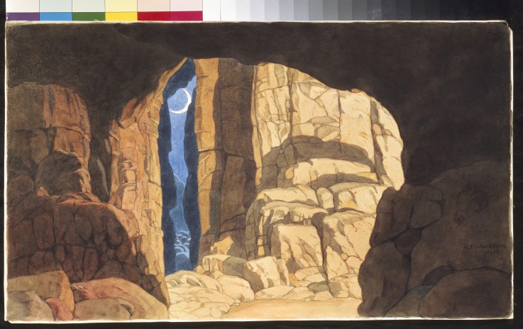 Fingal's Cave. Stage design for the opera Ruslan and Ludmila by M. Glinka à Ivan Jakovlevich Bilibin
