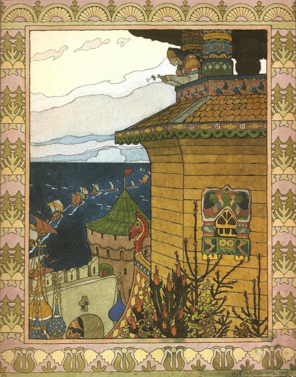 Illustration to the fairytale The White Duck à Ivan Jakovlevich Bilibin