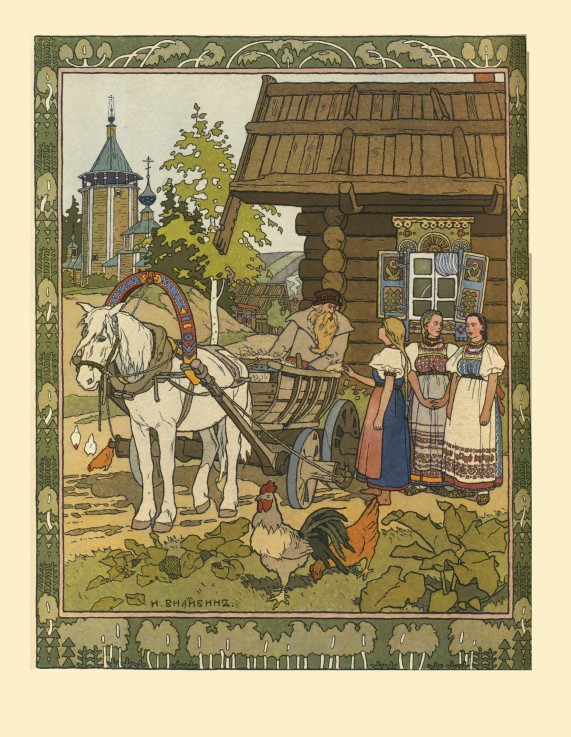 Illustration for the Fairy tale The Feather of Finist the Falcon à Ivan Jakovlevich Bilibin