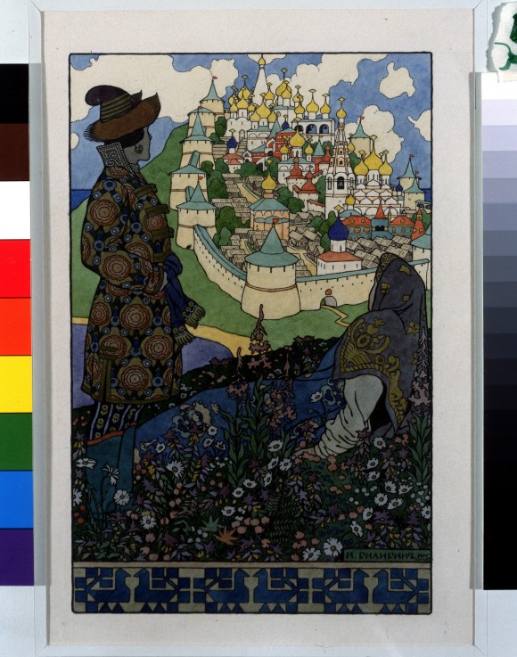 Buyan Island. Illustration for the Fairy tale of the Tsar Saltan by A. Pushkin à Ivan Jakovlevich Bilibin