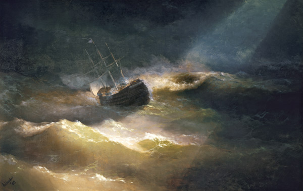 Ship in Storm à Iwan Konstantinowitsch Aiwasowski