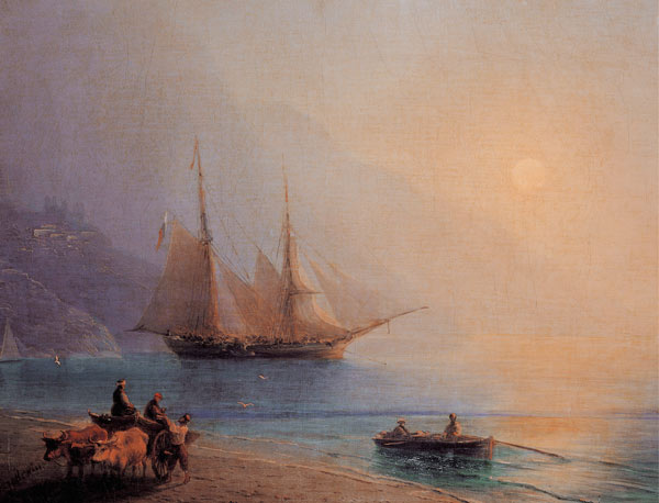 Aivasovski / Early morning at the ocean à Iwan Konstantinowitsch Aiwasowski