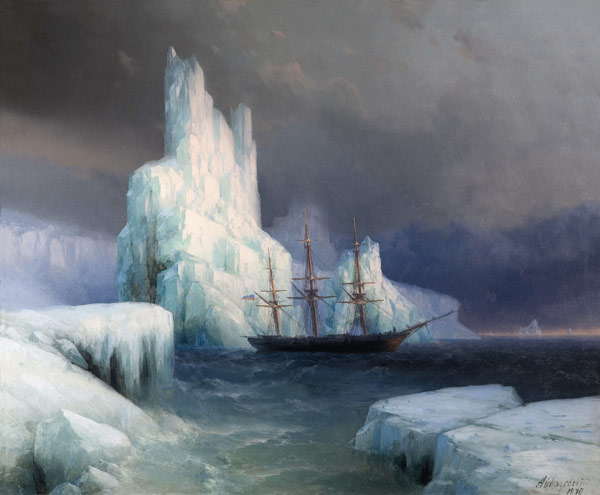 Icebergs in Antarctica à Iwan Konstantinowitsch Aiwasowski