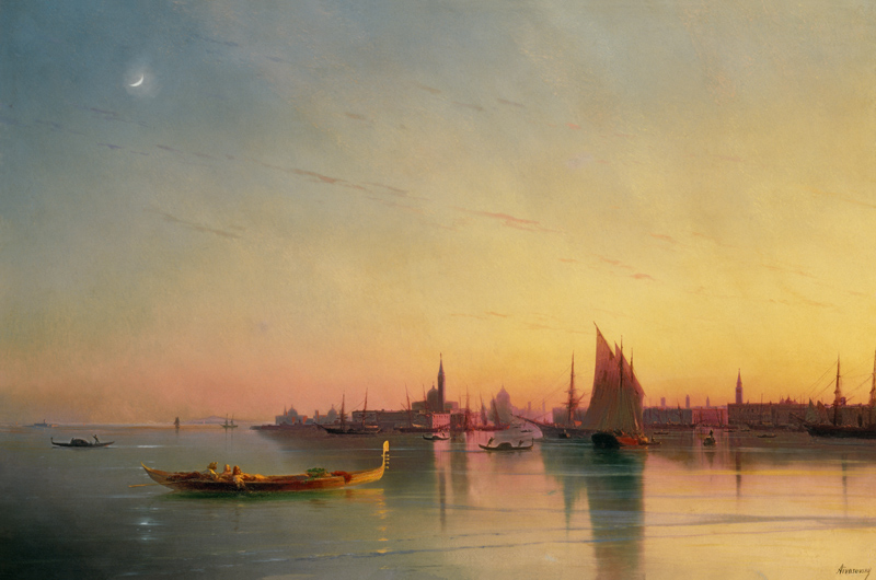 Venice from the Lagoon at Sunset à Iwan Konstantinowitsch Aiwasowski