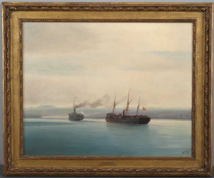 Capture of the Turkish Troopship "Mersina" by the Steamer "Russia" on 13 December 1877 à Iwan Konstantinowitsch Aiwasowski