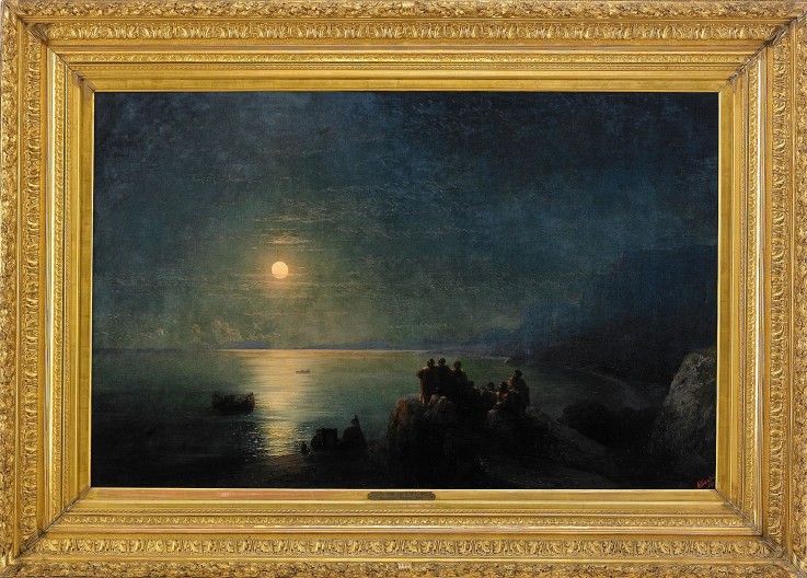 Ancient Greek poets by the water's edge in the Moonlight à Iwan Konstantinowitsch Aiwasowski