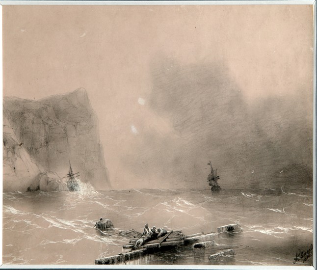 The disaster of the British fleet off the coast of Balaclava on November 14th, 1854 à Iwan Konstantinowitsch Aiwasowski