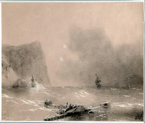 The disaster of the British fleet off the coast of Balaclava on November 14th, 1854